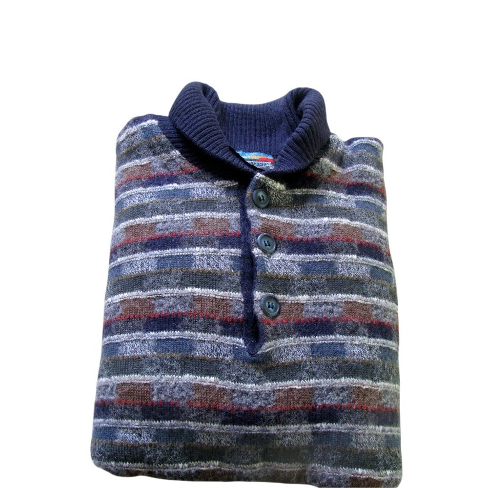 FAR HORIZONS Men's Wool/Acrylic Polo Style Sweater Size Medium Made In Australia